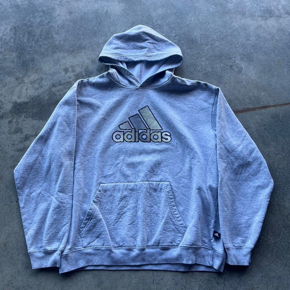 Vintage 2000s grey adidas hoodie XL